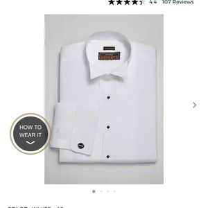 Jos. A. Bank French cuff five-pleat formal dress shirt